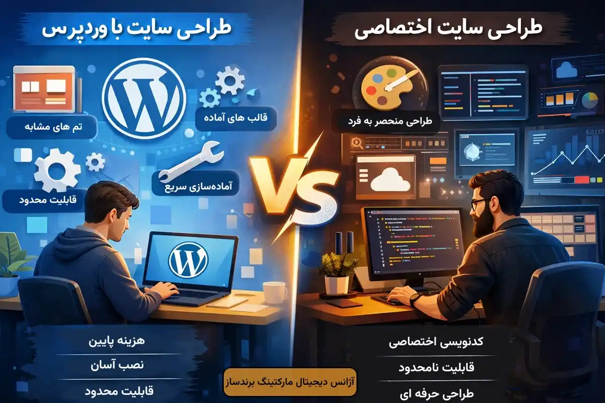 تفاوت طراحی سایت آماده با اختصاصی